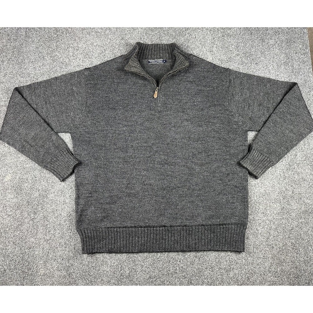 Woolovers 1/4 Zip Pullover Sweater Men's Size XL Dark Grey Fisherman Dad *Read*